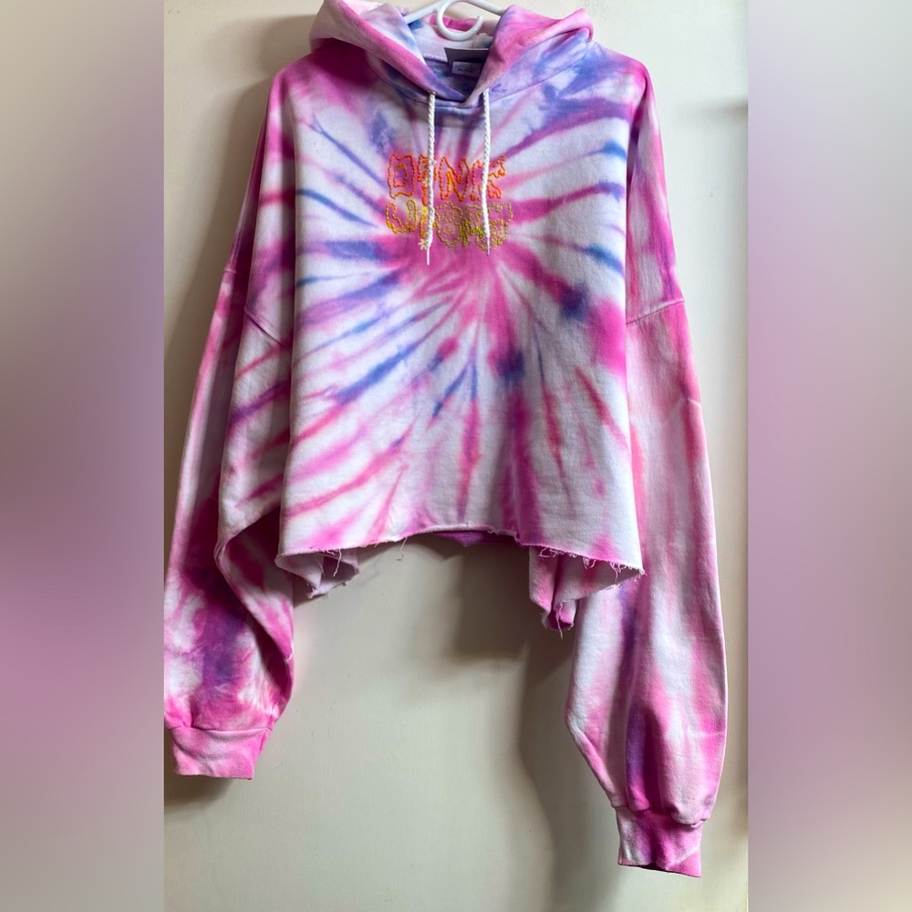 Ultimate Hanes cotton Tye dye cropped sweater unisex size 3XL